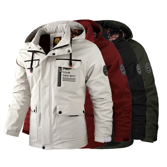 🔥🔥【Promocja odzieży zimowej‼】 【M-6XL】Jesień i zima męska gruba ciepła wiatroszczelna i wodoodporna kurtka