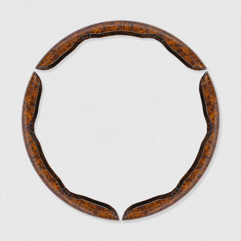 🚗【1 zestaw 3 sztuk】👍👍Drewniany antypoślizgowy pokrowiec na kierownicę samochodową