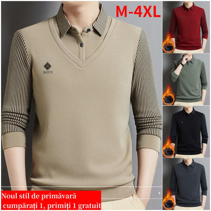 🔥【M-4XL】 Męski dwuczęściowy, ciepły top z kaszmiru premium typu all-in-one dla mężczyzn-3897767