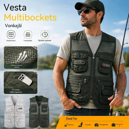 🔥😎【XL-4XL】【55-100 kg】Jednoduchá a praktická pracovná vesta s viacerými vreckami