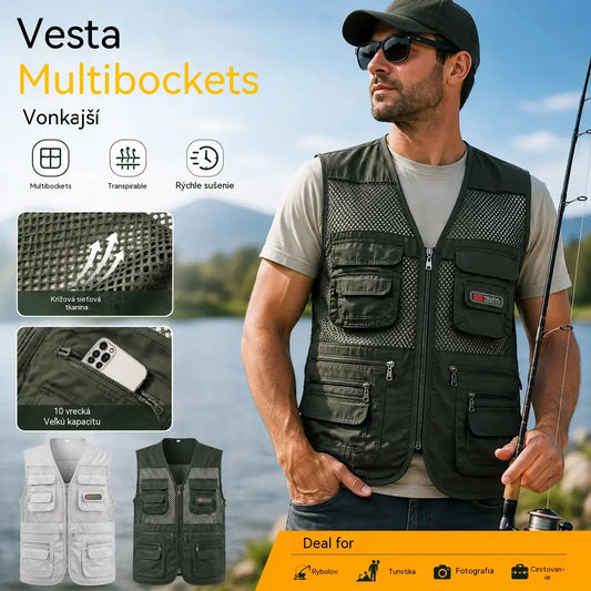 🔥😎【XL-4XL】【55-100 kg】Jednoduchá a praktická pracovná vesta s viacerými vreckami