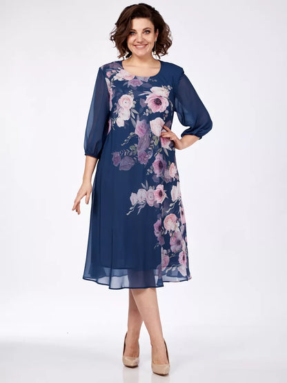 🌸 49% zniżki 💥💕【S-5XL】2025 Elegancka wiosenna sukienka z szyfonu z kwiatowym nadrukiem🌷