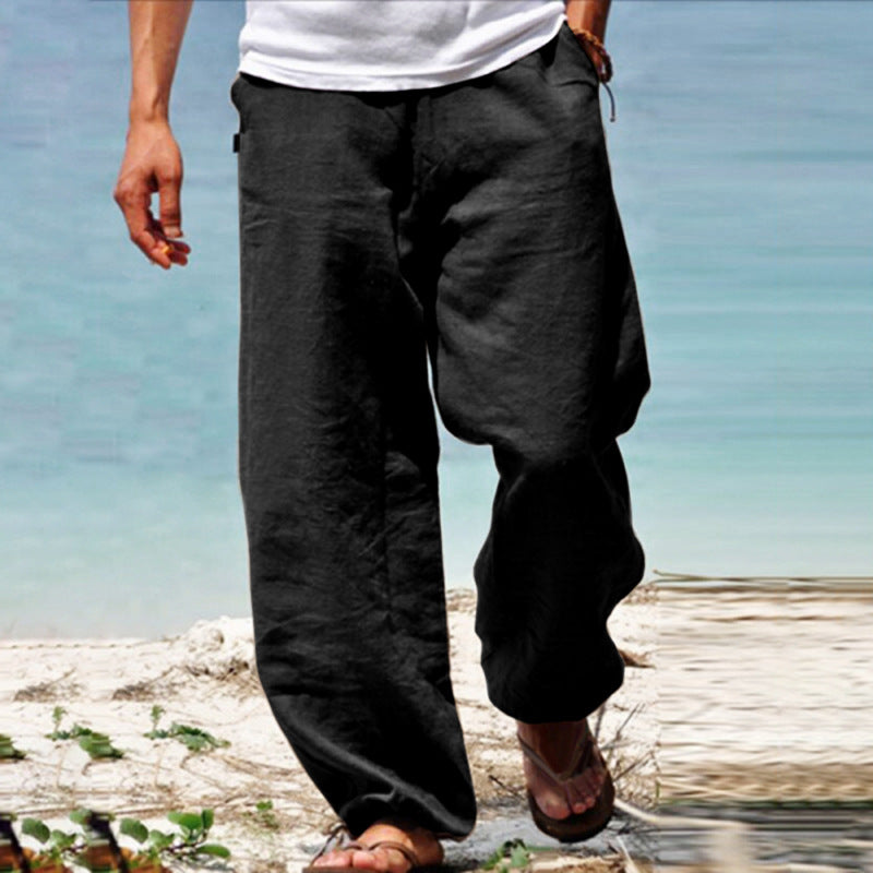 👖🕺【Połowa ceny 🔥】【S–5XL】😍 Męskie spodnie plus size na lato – proste i szerokie nogawki, jednolity kolor, wiązanie w pasie, styl casual i przewiewny materiał.
