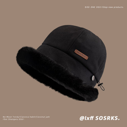 🎀👒Ženski zimski klobuk Hepburn Style Fisherman Plus osemkotna žametna kapa