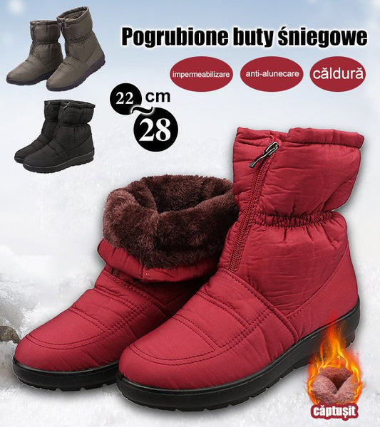 【35-44】 Ciepłe, wodoodporne, antypoślizgowe, zimowe aksamitne damskie buty śniegowe z zamkami błyskawicznymi do regulacji rozmiaru3837602