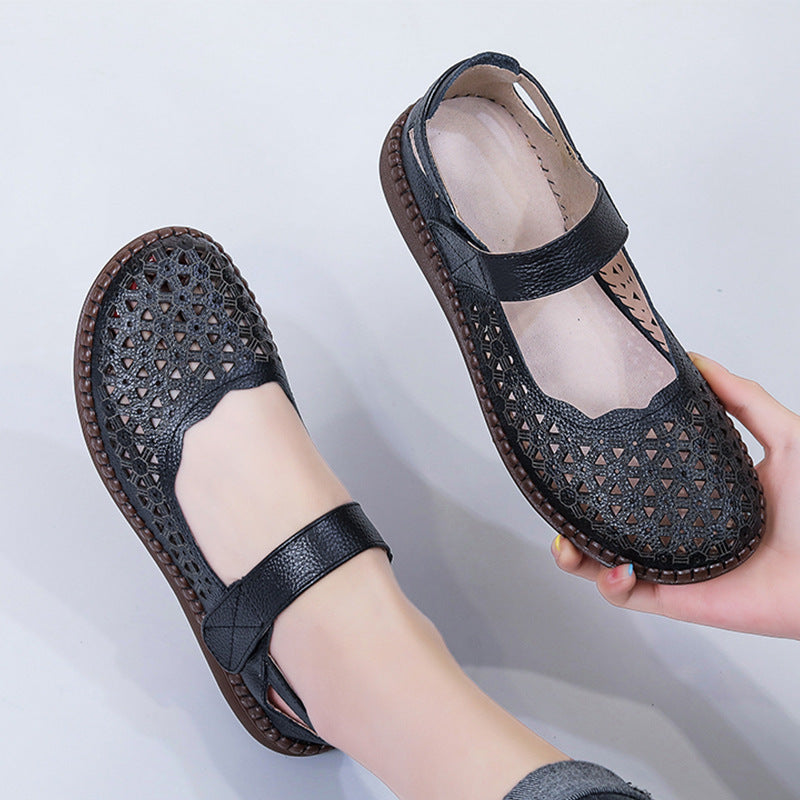 💕Płytkie, płaskie buty damskie w stylu francuskim z dziurkami na czubku, 💙oddychające i wygodne, 🤍Nie boją się upałów latem, nadają się do codziennego użytku, dojazdów do pracy i podróży, można je łączyć ze spódnicami i spodniami