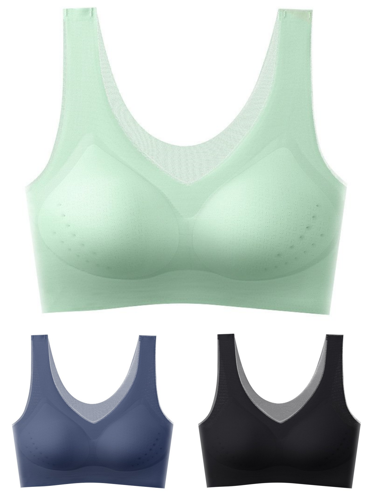 🏆【Promocija—set od 3 dijela 50% popusta】【40-120 kg】🎀2026 Bešavni grudnjak od ledene svile, podizanje i oblikovanje, protiv opuštanja i skupljanja
