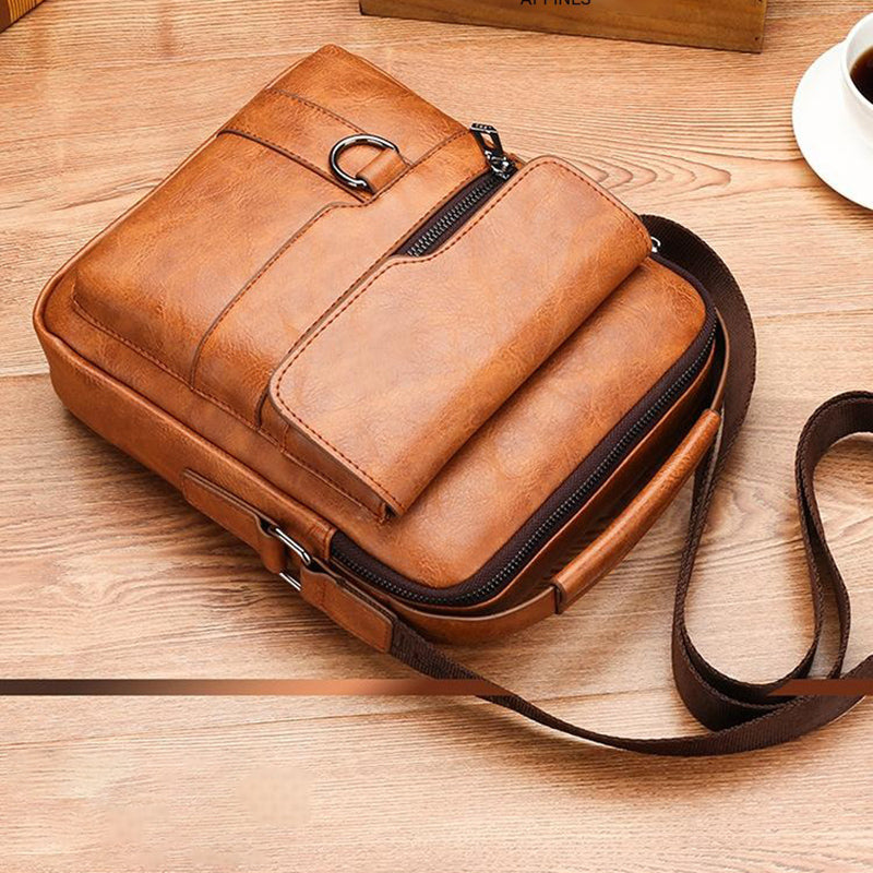👜 50% zniżki🔥 Stylowa, codzienna męska torba ze skóry naturalnej o dużej pojemności ✅️Płatność przy odbiorze