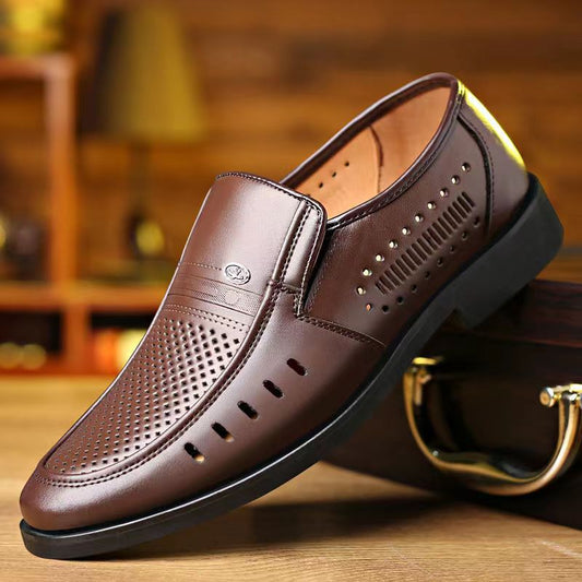 ⚡【38-44】👞2025 letnie, oryginalne skórzane, biznesowe, casualowe buty💦 Cienkie, puste, oddychające