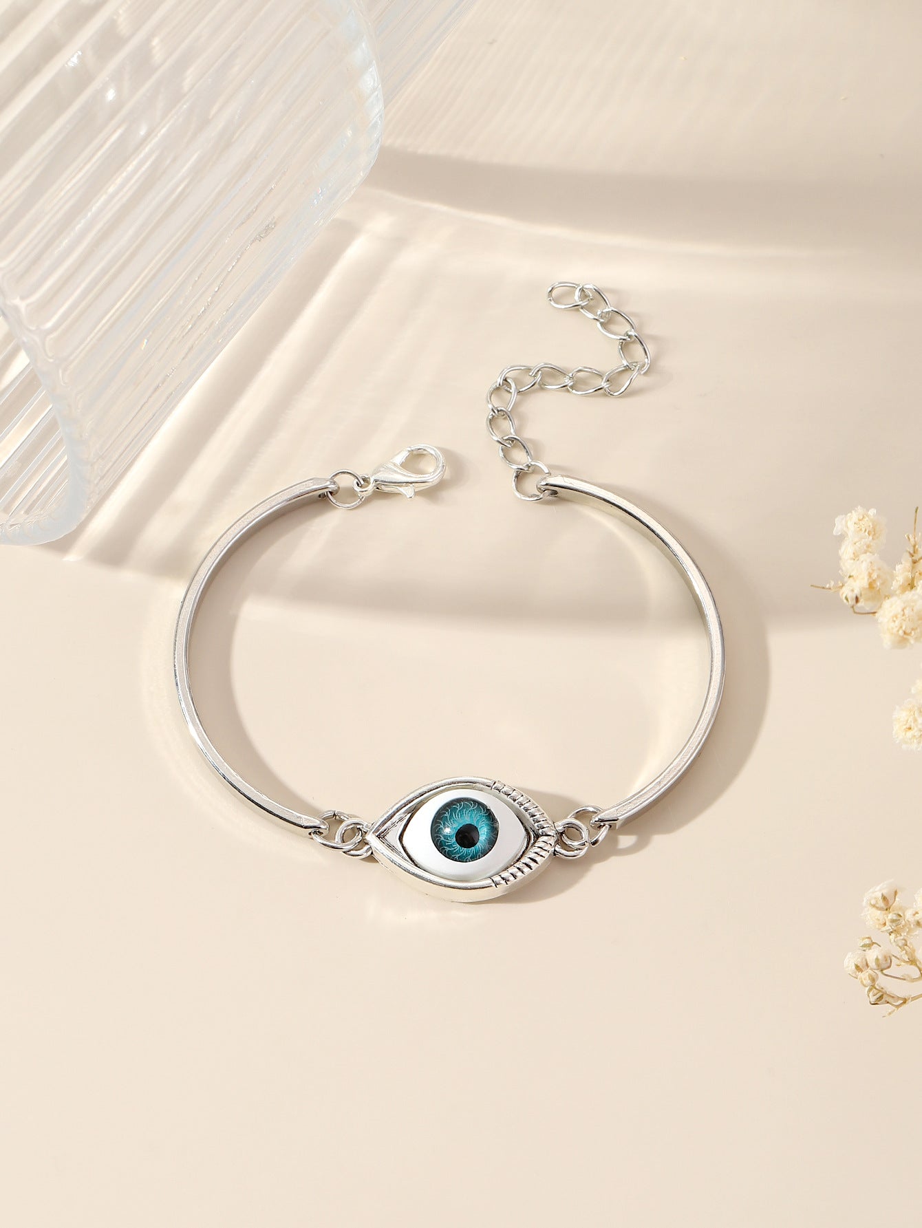 🔥✨【Compra uno y llévate otro gratis】Nueva pulsera turca con ojo de plata de ley 925, incluye cadena de extensión.