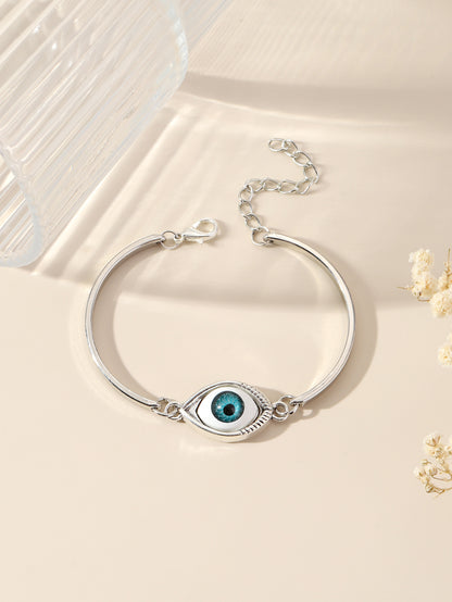 🔥✨【Compra uno y llévate otro gratis】Nueva pulsera turca con ojo de plata de ley 925, incluye cadena de extensión.