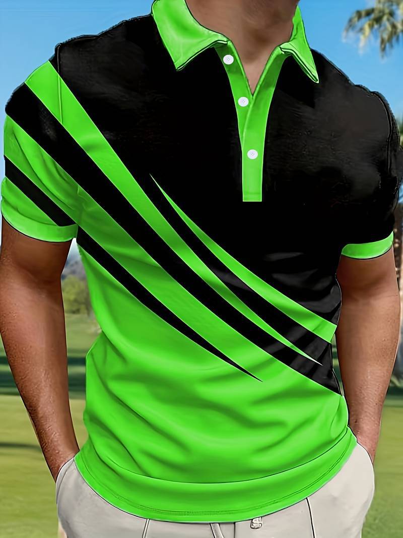 🔥👔【S-6XL】Nowa męska letnia koszulka POLO w paski z nadrukiem 3D | Gorąca sprzedaż w Polsce | Dopasowany krój i wygoda