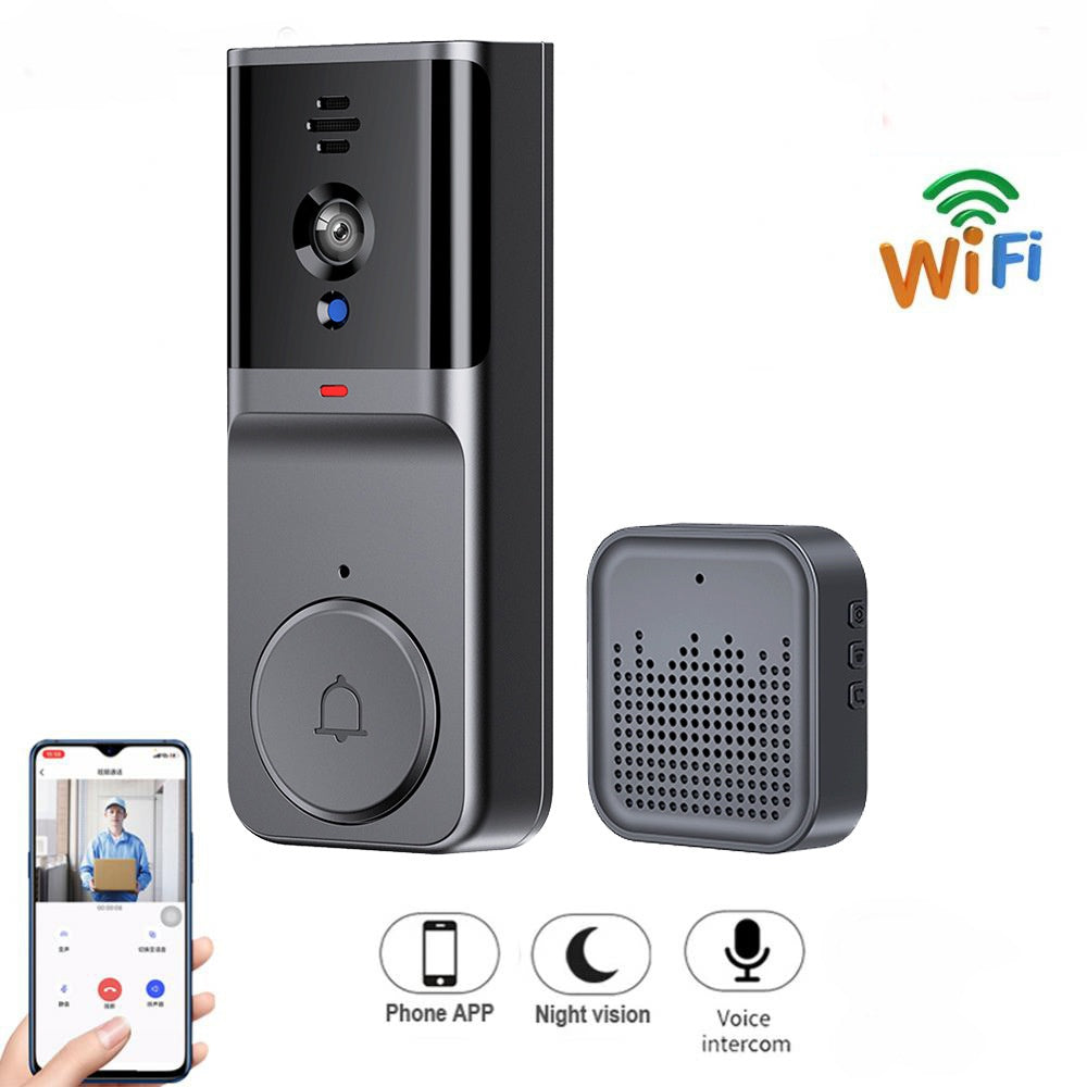 🔥🏡Bezprzewodowy wideodomofon: rozdzielczość HD 1080P, obiektyw szerokokątny 170°, nadaje się do użytku na zewnątrz, z funkcją widzenia w nocy.