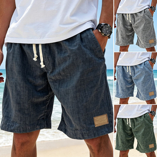 ⏳🔥【Último día al 50%】👖 【S-5XL】【55-110 kg】Pantalón corto casual hombre 2026 efecto lino con cordón (tallas grandes).
