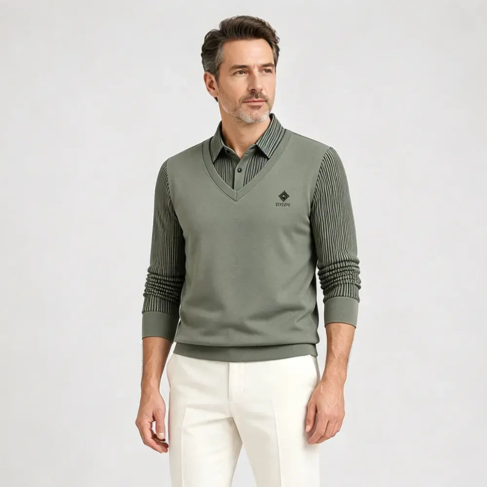 👔🔥【M-4XL】Nové pánske zimné polo tričko s klopou a flísovou podšívkou - jednoduché a pohodlné