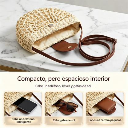 👜 ¡50% de descuento! ✨ Bolso bandolera de estilo bohemio tejido a mano con correa ajustable para el hombro, ligero y portátil ✨