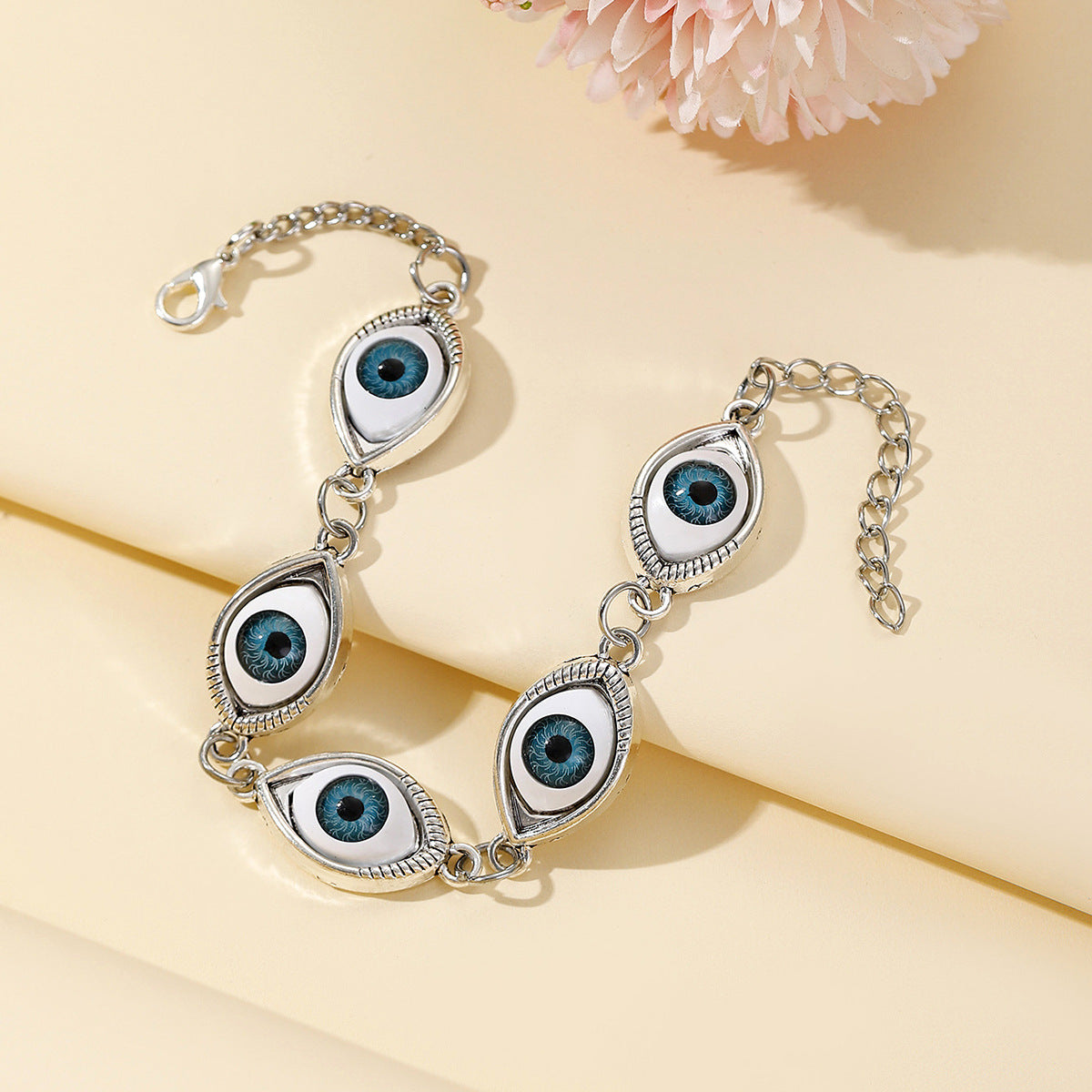 🔥✨【Compra uno y llévate otro gratis】Nueva pulsera turca con ojo de plata de ley 925, incluye cadena de extensión.