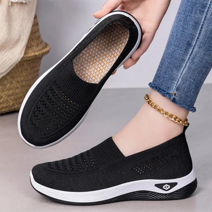 【oferta flash】Zapatillas casuales de malla elástica: estilo sencillo, cómodas para el uso diario, tallas 36-43.