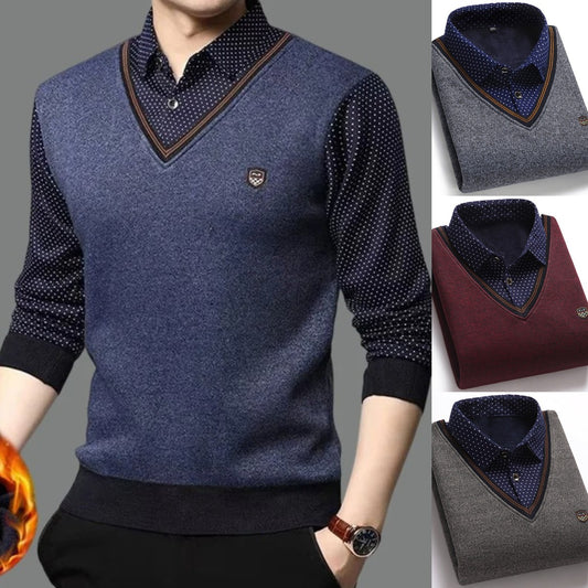 👔 [M-4XL] Nová pánská podzimní/zimní kašmírová pletená košile