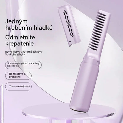 💇‍♀️ Bezdrôtová kefa na vyrovnávanie vlasov: 3 nastavenia teploty, rýchle nahriatie za 30 sekúnd a funkcia automatického vypnutia