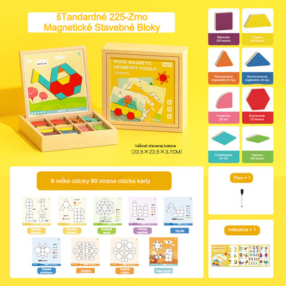Dobírka👶🌈🧩【225 dílků】🔥Magnetické dřevěné puzzle, dětská vzdělávací hračka, která stimuluje myšlení.