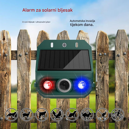 🐦🔥【Plaćanje pouzećem】🔥Vanjski ultrazvučni repelent za ptice na solarni pogon s trepćućim infracrvenim svjetlom i crvenim/plavim LED svjetlom