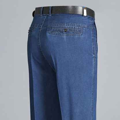 👖👖【Letnia gorąca wyprzedaż】🔥【55-110KG】2025 Letnie nowe męskie dżinsy w dużym rozmiarze z wysokim stanem, lekka tkanina, szczególnie oddychające i wygodne