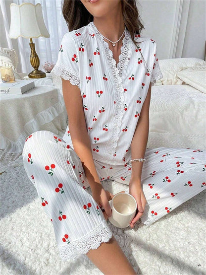 💥【50% off limitado】Pijama mujer 2026, estampado y bordado, suave y cómodo