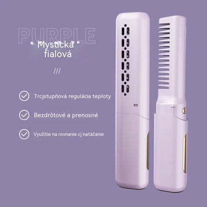 💇‍♀️ Bezdrôtová kefa na vyrovnávanie vlasov: 3 nastavenia teploty, rýchle nahriatie za 30 sekúnd a funkcia automatického vypnutia