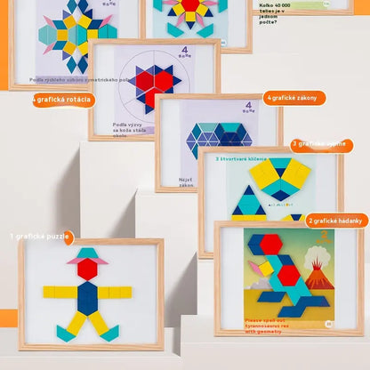 ✨🧩Geometrické magnetické stavebné bloky Tangram