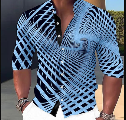👔【S-6XL】Modna męska koszula w paski, casualowa