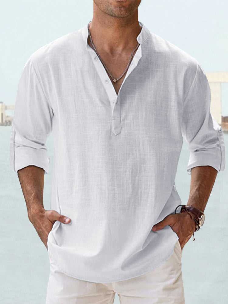 👕🌴👕【Kup 1 dostań 1 za darmo】【S-5XL】Męska koszula z długim rękawem wykonana z bawełny i lnu.