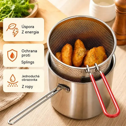 🔥 50% zľava | Multifunkčná fritéza vyrobená z potravinárskej nehrdzavejúcej ocele 304 | Jednoduché, rýchle a pohodlné varenie 🍳