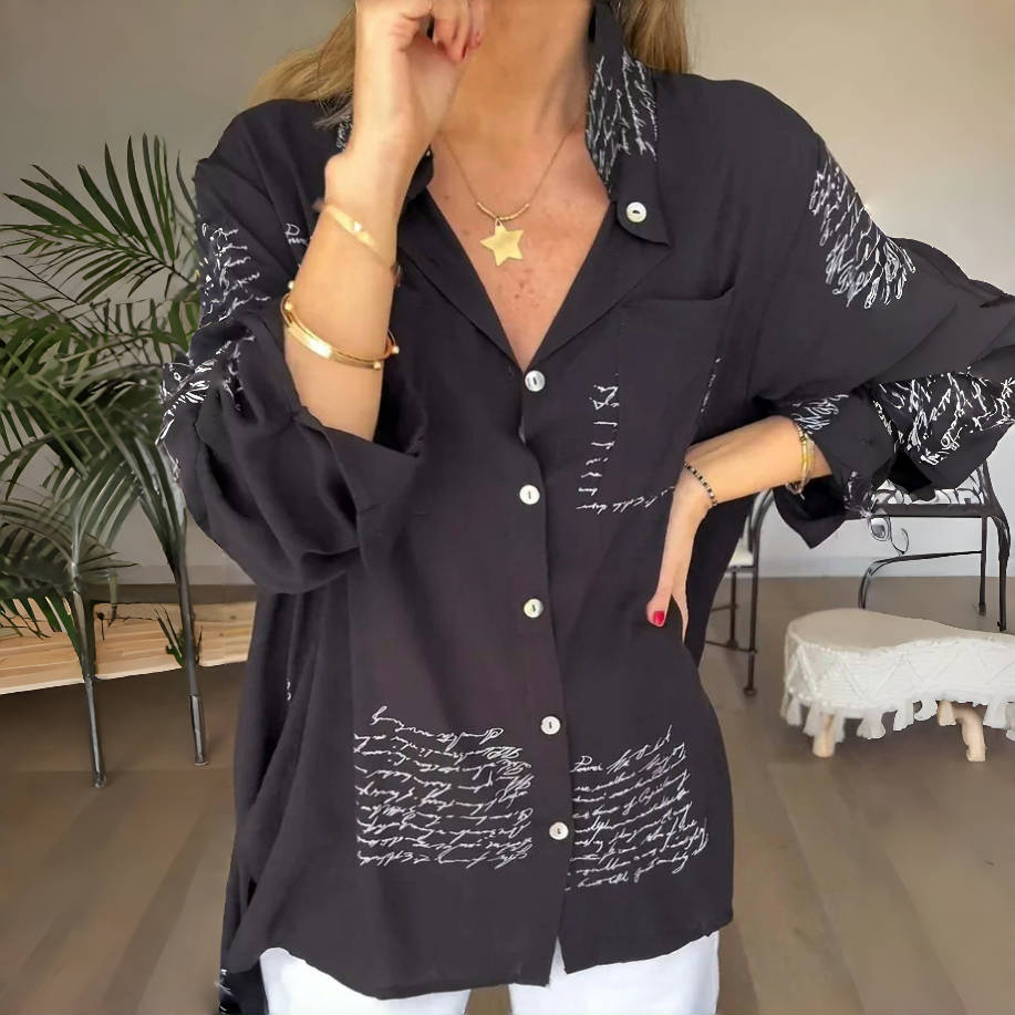 🎁👚【S-5XL】💖2026 nowa modna koszula z nadrukiem na klapach, modna odzież wierzchnia, wygodna i oddychająca