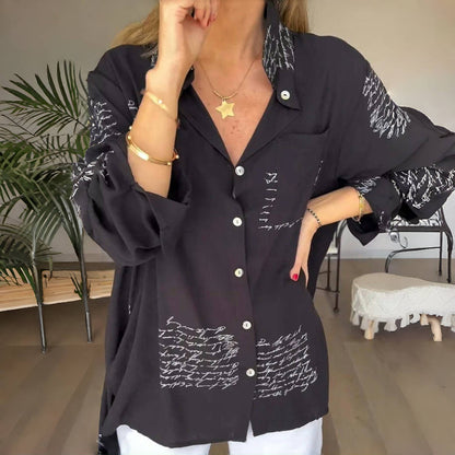 🎁👚【S-5XL】💖2026 nowa modna koszula z nadrukiem na klapach, modna odzież wierzchnia, wygodna i oddychająca
