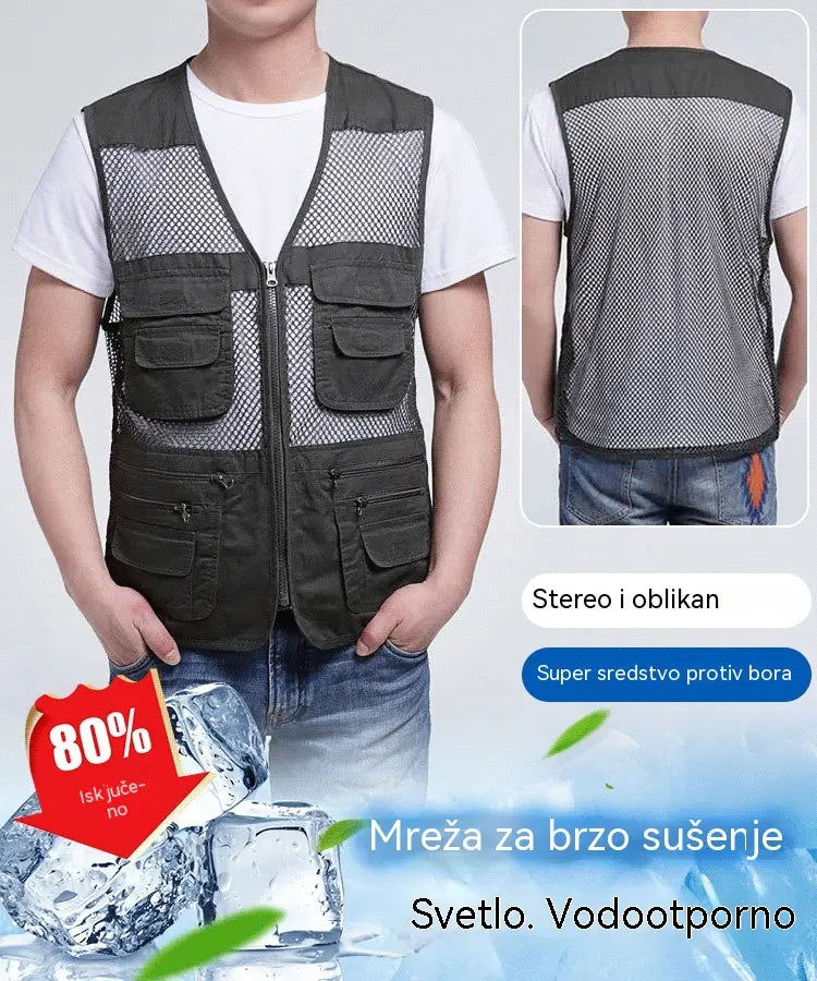 🔥【XL-4XL】Ležeran funkcionalni prsluk s više džepova