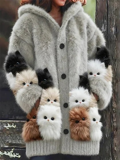 🌸💖【S-5XL】Plišani slatki kaput s kapuljačom i podstavom od flisa