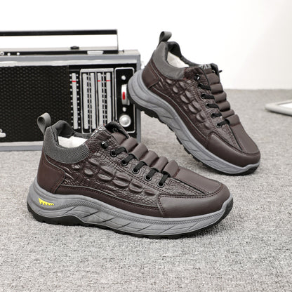 🥾Ciepłe, zimowe buty męskie z aksamitu, ze wzorem krokodyla, niezbędne podczas wypoczynku na świeżym powietrzu