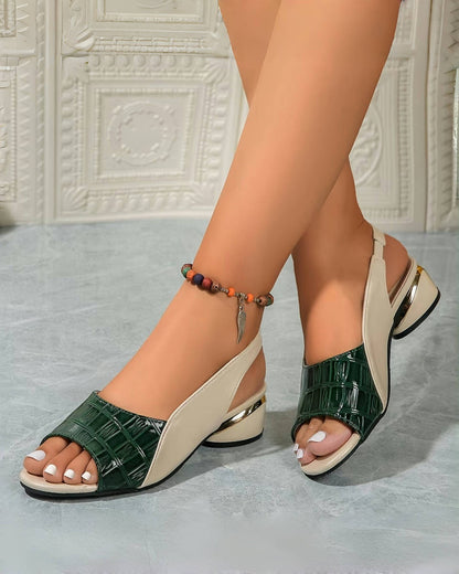 🤍Nowość [35-43] 2025 wiosna nowy styl modne i eleganckie damskie sandały na grubym obcasie ze skóry krokodyla 🔹Styl casualowy 🔹Nadaje się do codziennych dojazdów do pracy