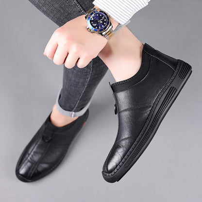 【39-44】 2025 jesienne i zimowe popularne męskie buty na co dzień z miękkiej skóry-3915250