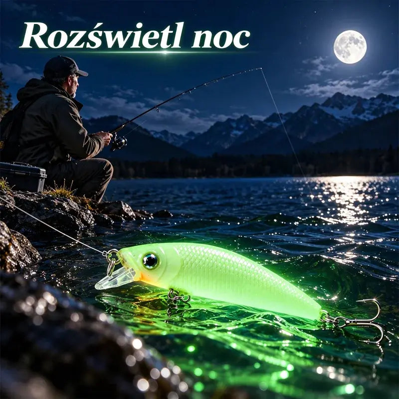 📢📢 51% taniej! ⏰ Świecąca twarda przynęta typu „minnow” (7 cm, 8 g) do nocnego wędkowania
