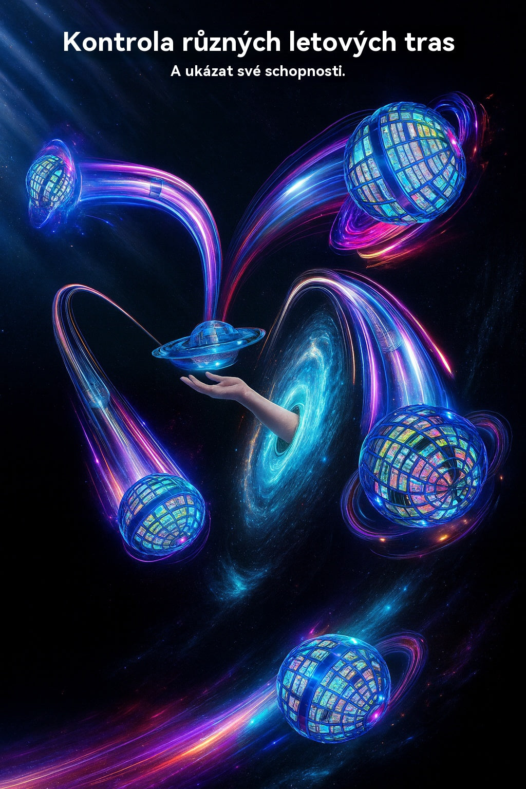 🛸🪐 【Kupte 1 a získejte 1 zdarma】 Vznášející se indukční rotující koule, létající vesmírná koule