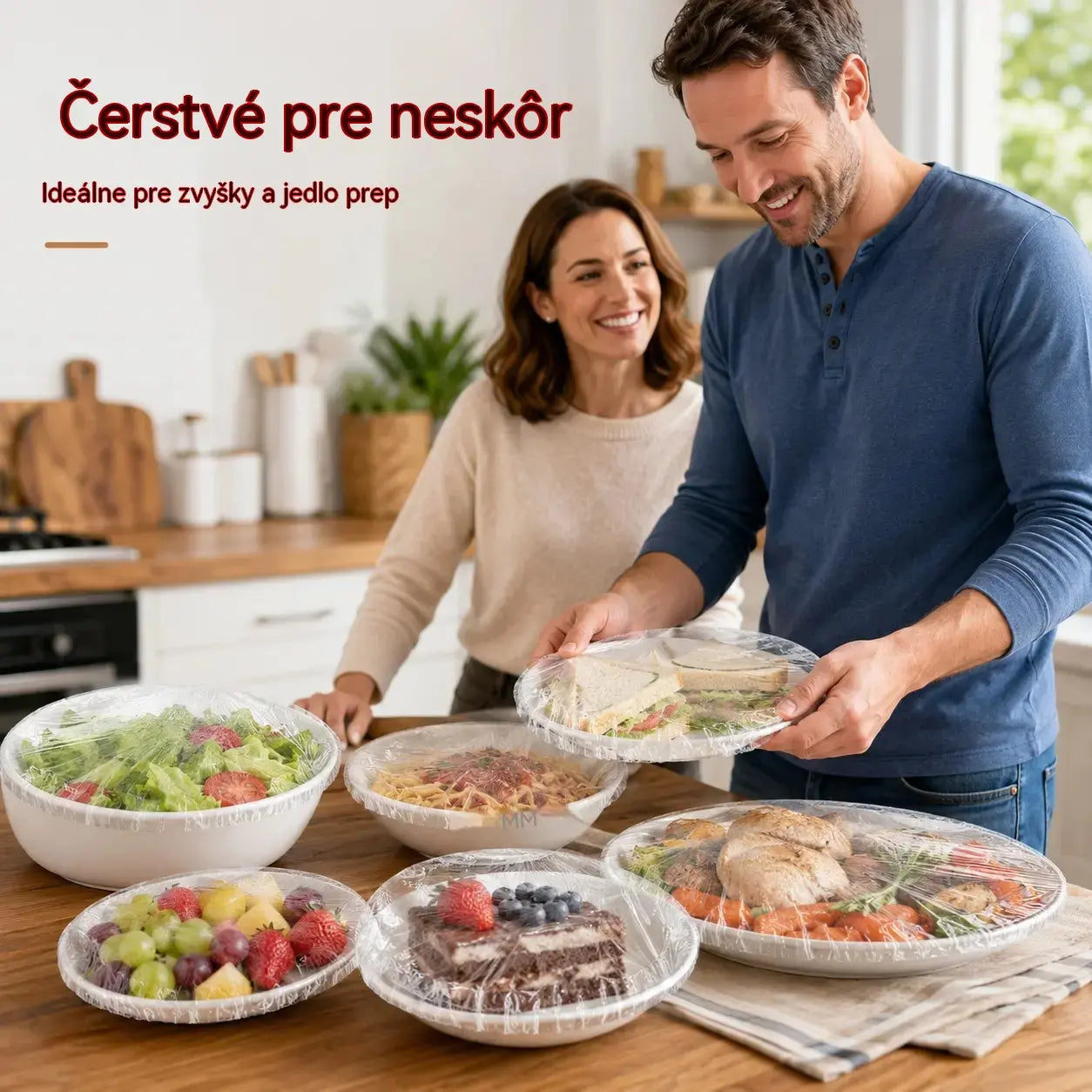 【200 kusov】Jednorazová priehľadná fólia, ideálna na nádoby a potraviny. Perfektne sedí, dobre tesní a ľahko sa používa.