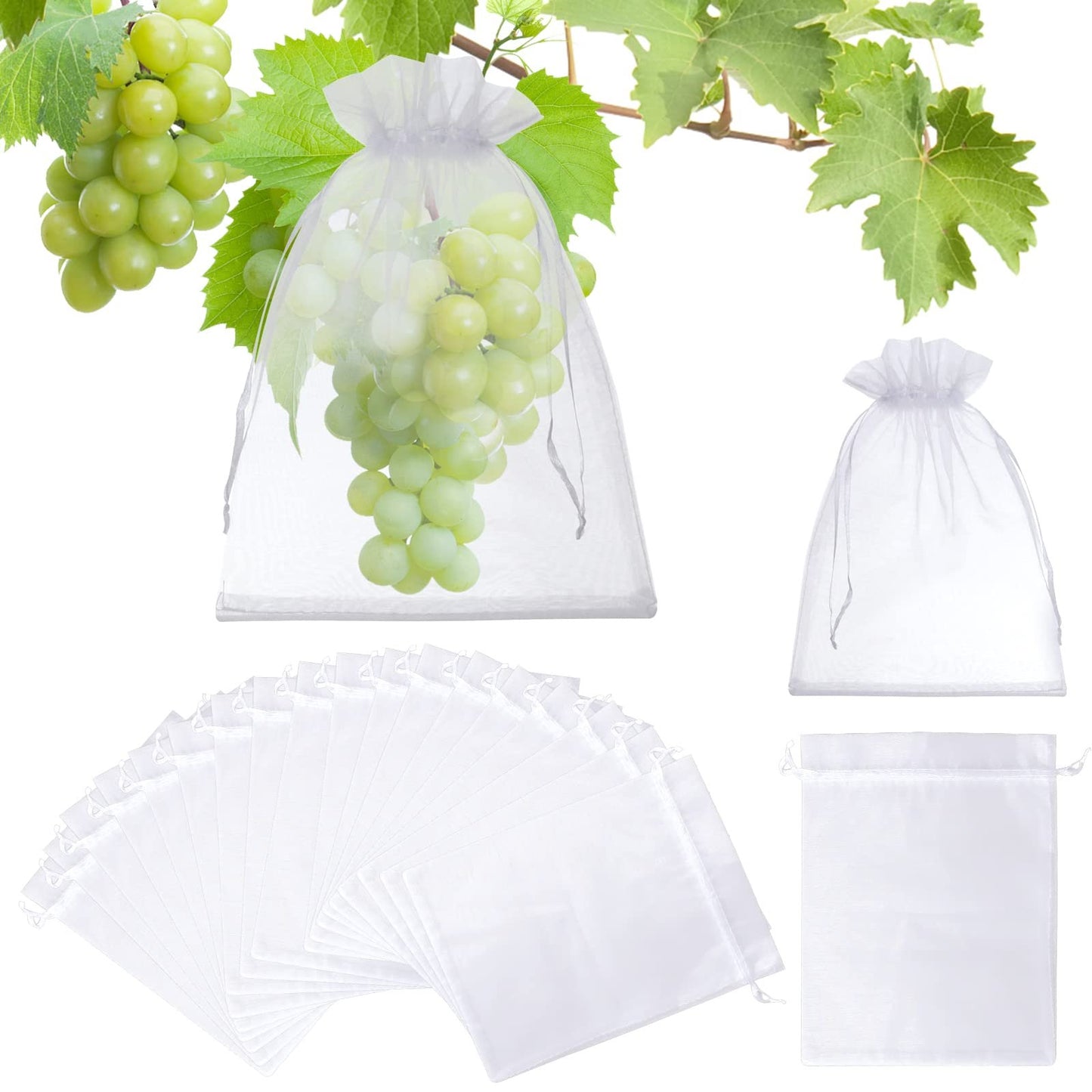 🔥【50 piezas（24*38cm）】Red de insectos para moscas de frutas, red de protección de árboles de paisaje para pájaros, bolsas de red de jardín para proteger flores, plantas, frutas, verduras