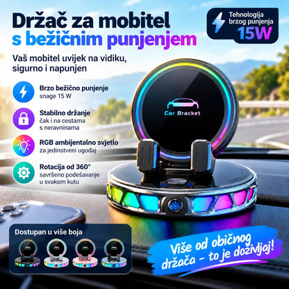 📱 RGB auto-nosač s automatskim stezanjem i bežičnim punjenjem od 15 W