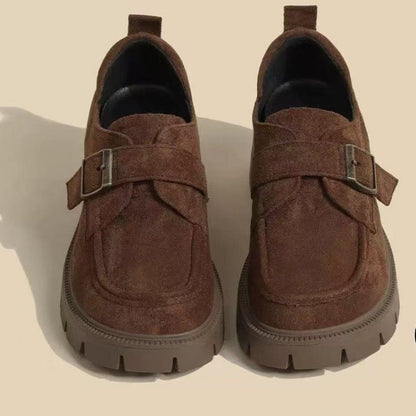 🔥✨【35-40】Nowe zimowe damskie skórzane buty z grubą podeszwą, modne i eleganckie, aksamitne do wyboru