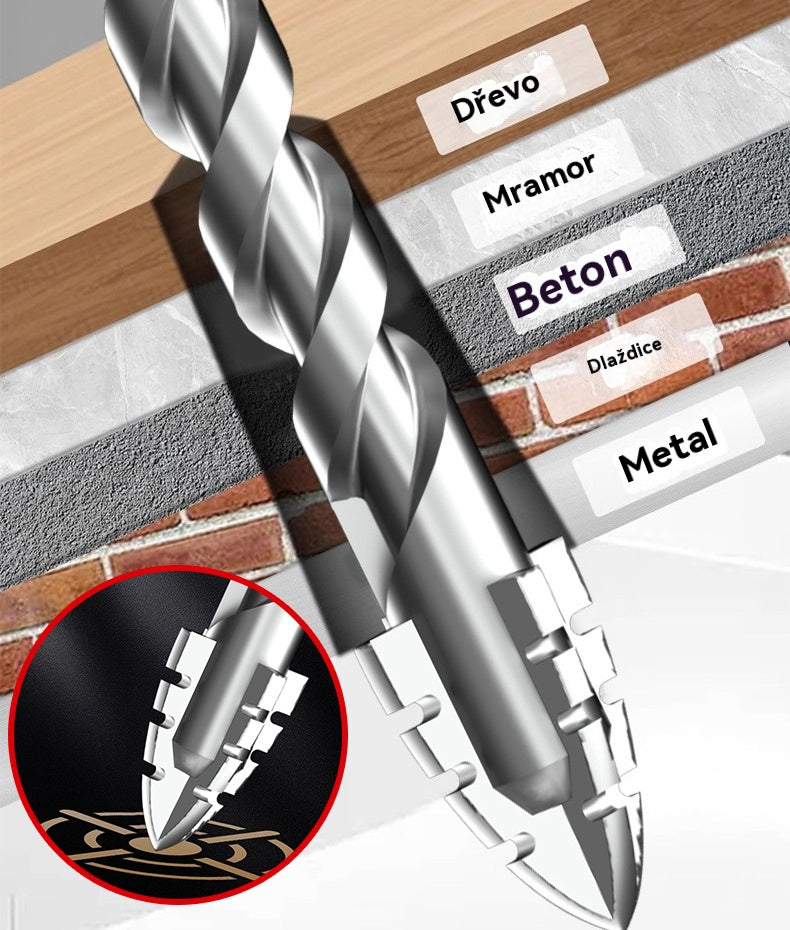 ⚡48% sleva💥🥇【3+4+5+6+8+10+12+14+16mm】Excentrický vrták 7. generace z super tvrdé wolframové oceli s vroubkovaným ostřím.Ostré, odolné a vysoce odolné proti nárazu