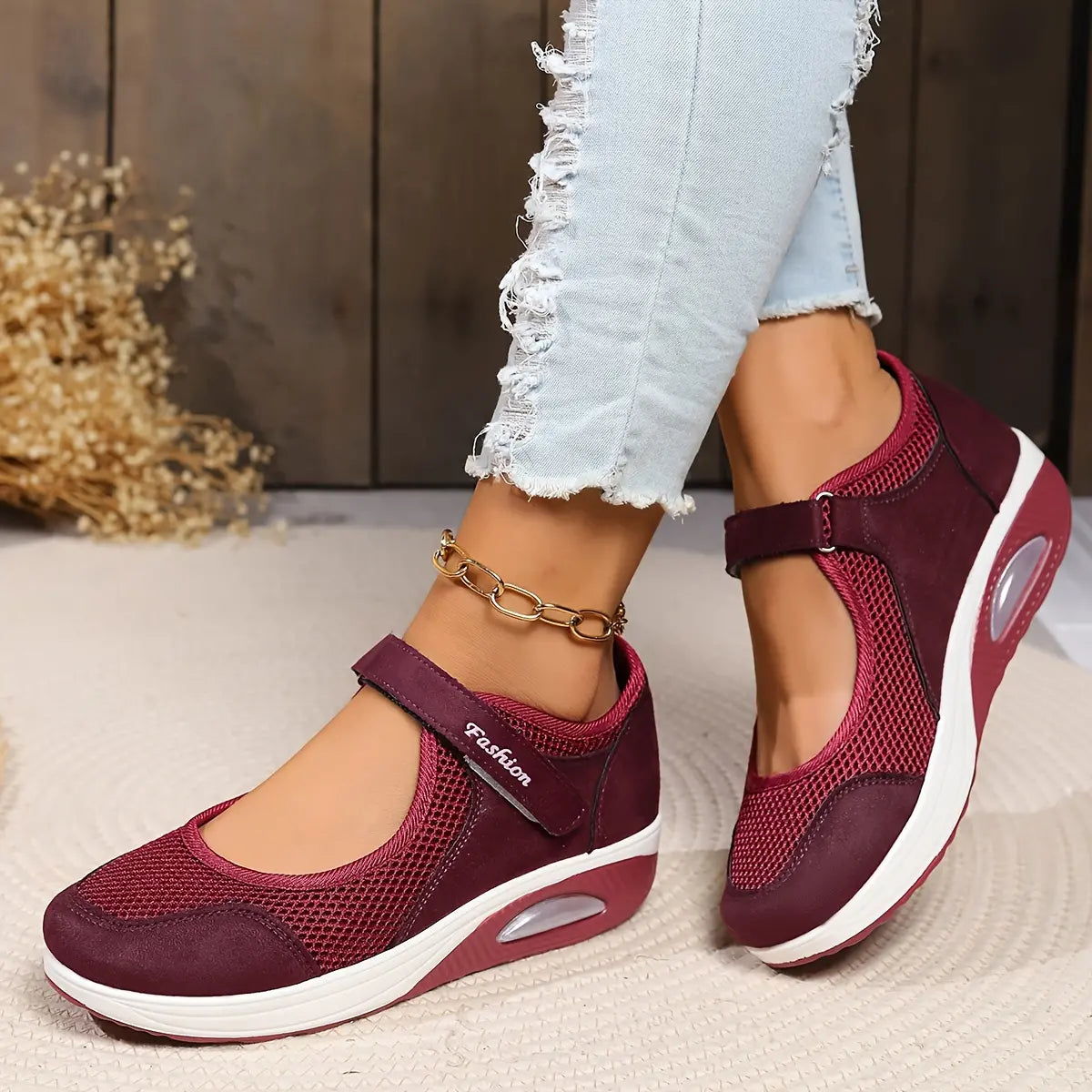 🔥✨【50% zľava 🔥】【35-43】Dámske pohodlné tenisky so sieťovinou a hrubou podrážkou