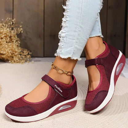 🔥✨【50% zľava 🔥】【35-43】Dámske pohodlné tenisky so sieťovinou a hrubou podrážkou
