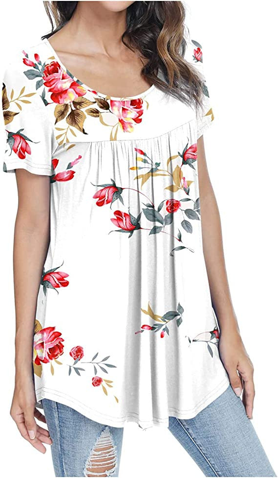 【💥Nuevo producto】Nueva camiseta cómoda de manga corta con escote en V y estampado para el verano 2026